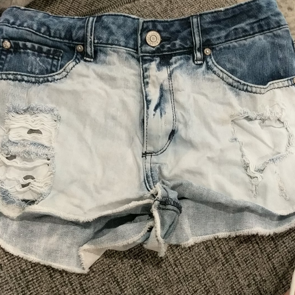 Grg acid wash denim jean shorts